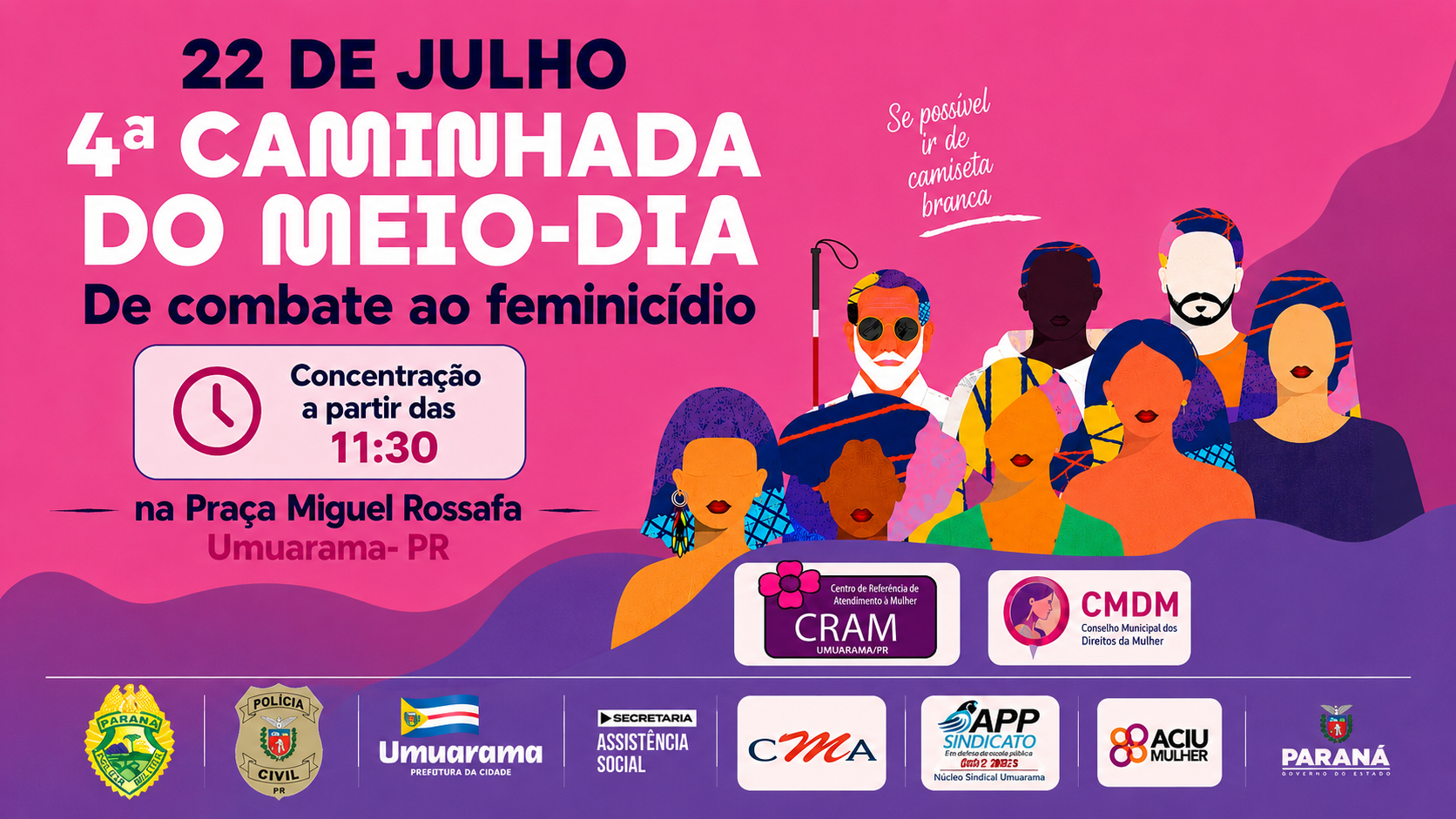 A 4ª Caminhada do Meio-Dia será realizada em 22 de julho, em Umuarama, reunindo a comunidade em um ato de conscientização e enfrentamento à violência contra as mulheres.