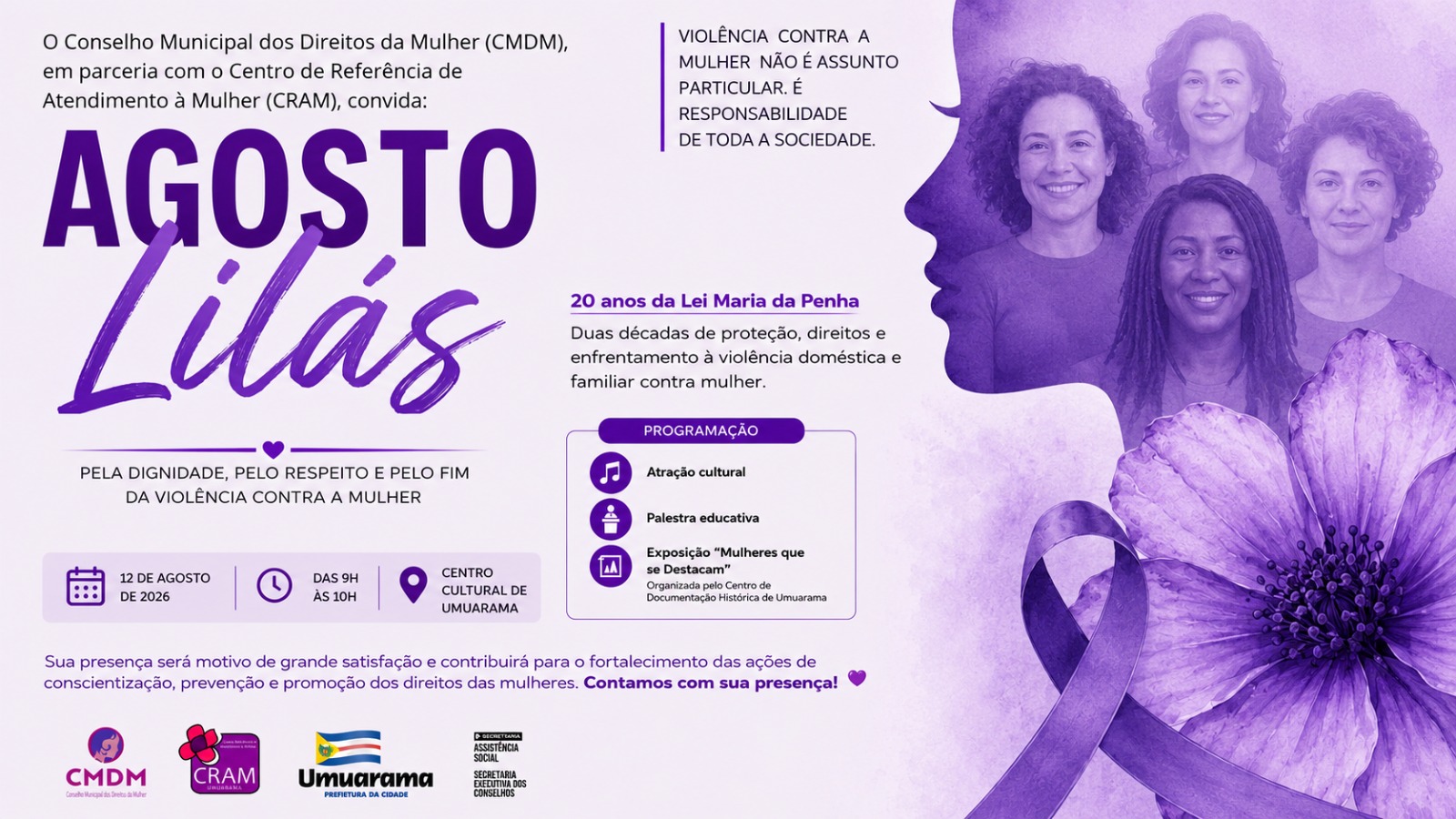 Umuarama marca 20 anos da Lei Maria da Penha com evento