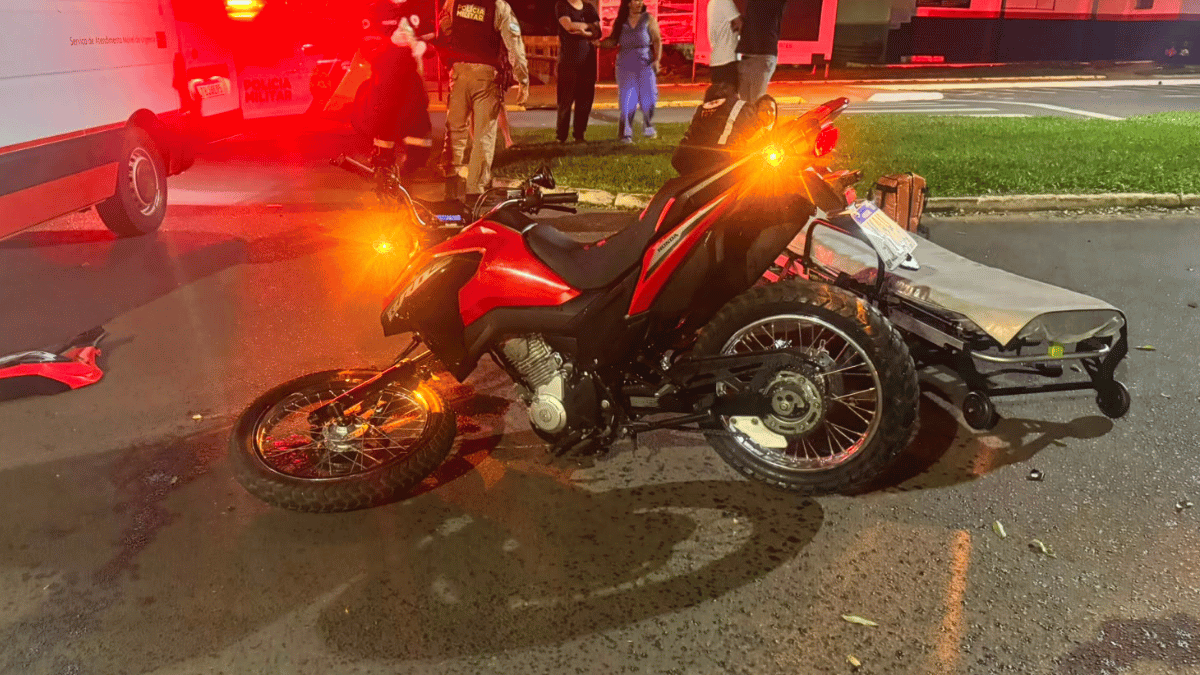 Acidente entre fiat strada e honda bros em Altonia PR