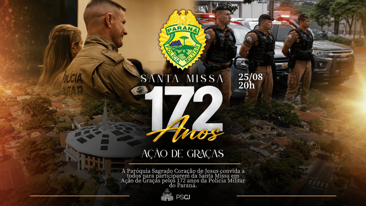 Missa marca 172 anos da PM-PR na Paróquia Sagrado Coração