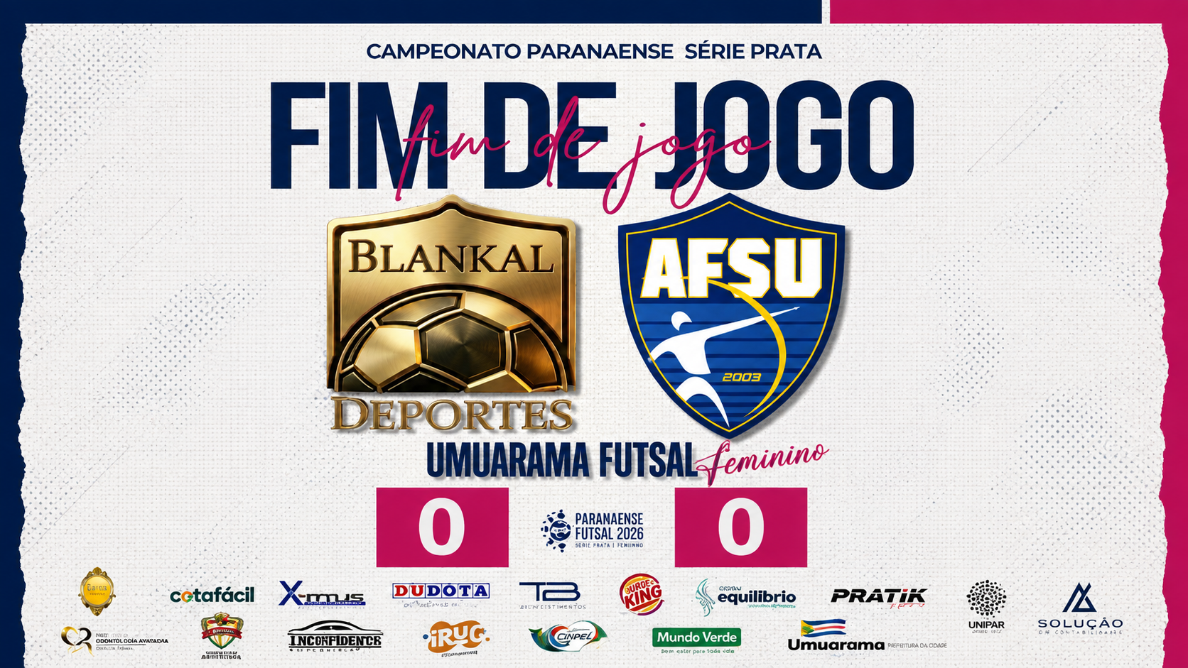 Umuarama Futsal Feminino empata sem gols na Série Prata