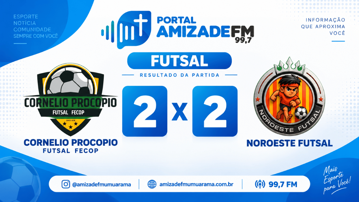 Noroeste Futsal empata com o Fecop e vai ao mata-mata
