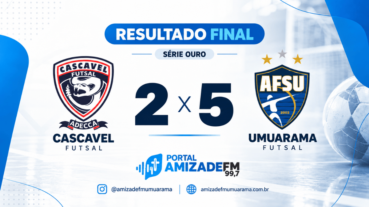 Umuarama Futsal Sub-20 vence Cascavel por 5 a 2 fora