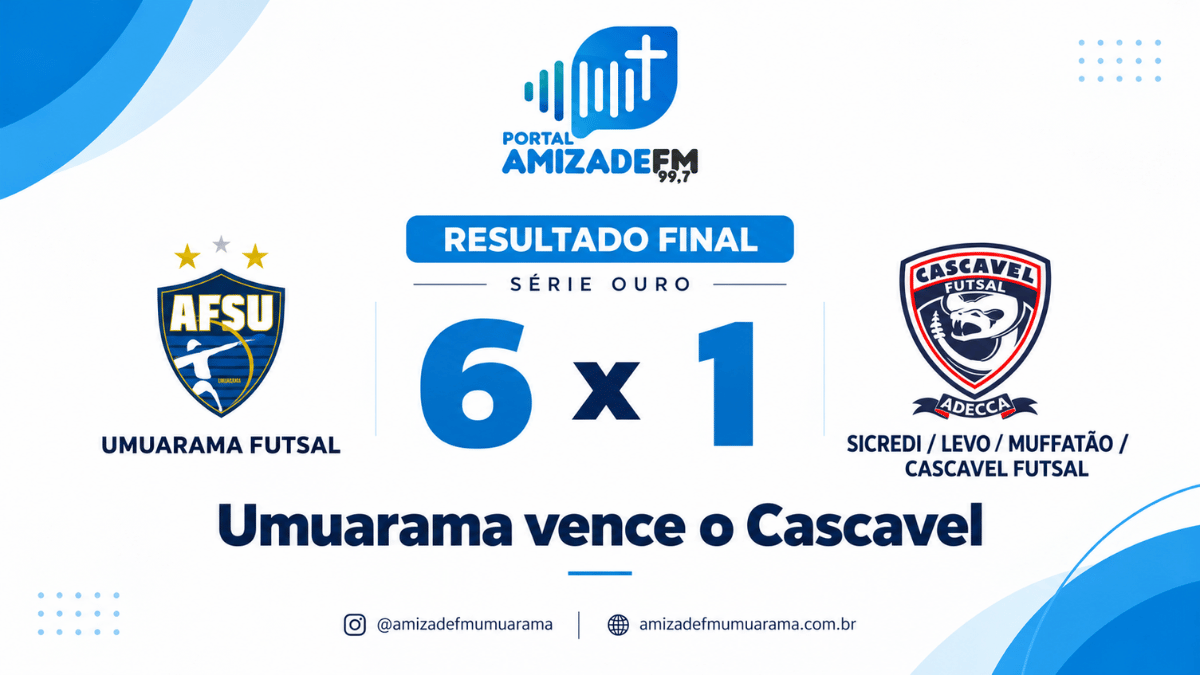 Umuarama Futsal Sub-20 vence Cascavel por 6 a 1